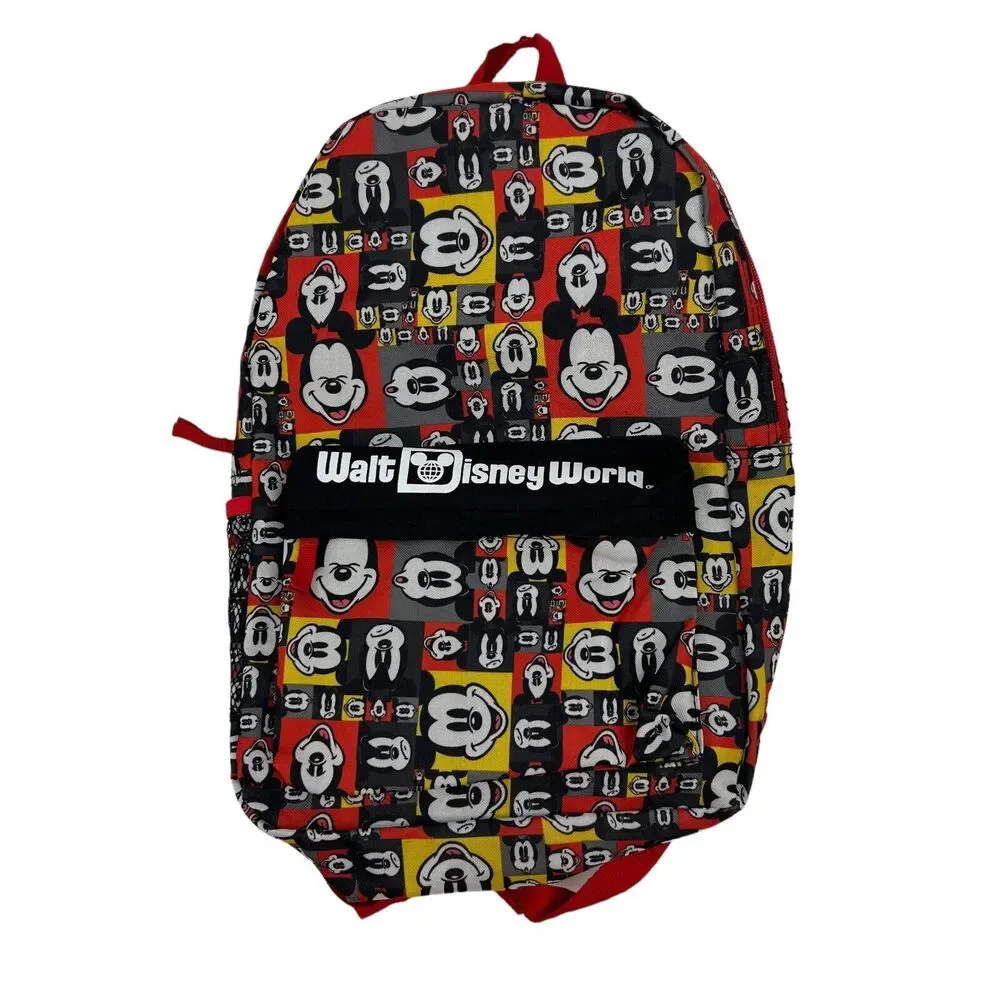 Mickey Mouse Disney World Backpack Double Strap Allover Print School Book Bag